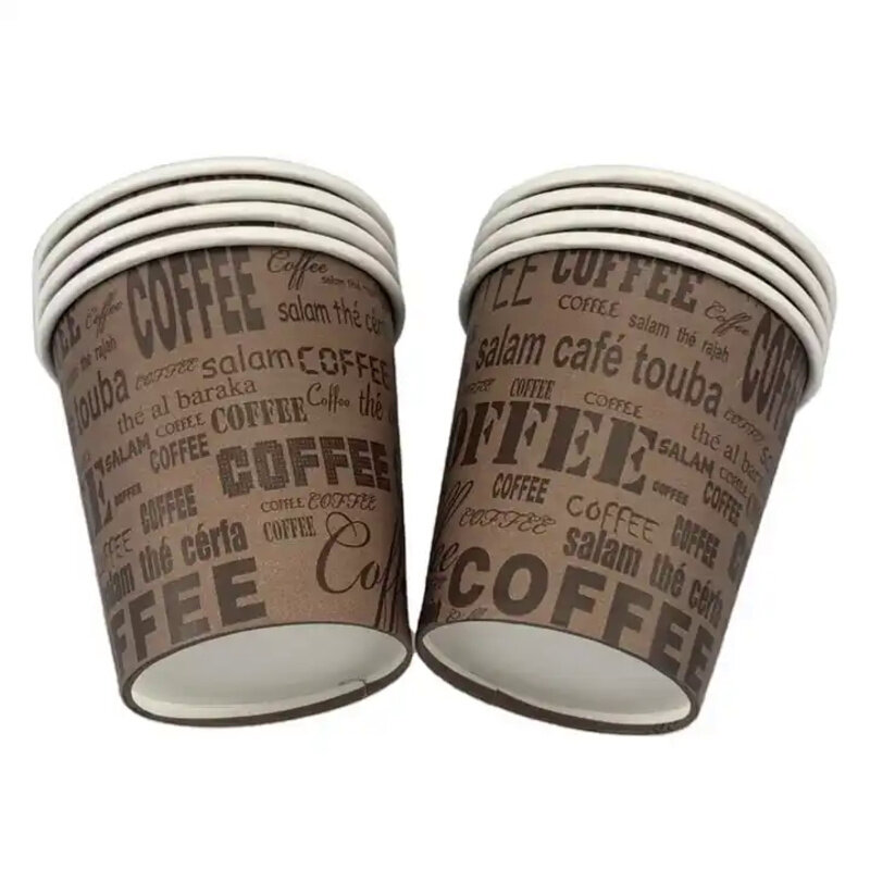 Produk kustom logo kustom dapat terurai 6oz cangkir minum kertas sekali pakai untuk kopi