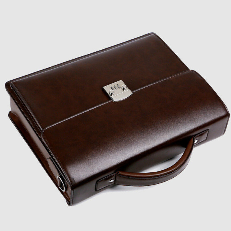 Nuovo lusso in pelle bovina porta Password Lock valigetta borse a tracolla da uomo in vera pelle borse per Computer di alta qualità ad alta capacità