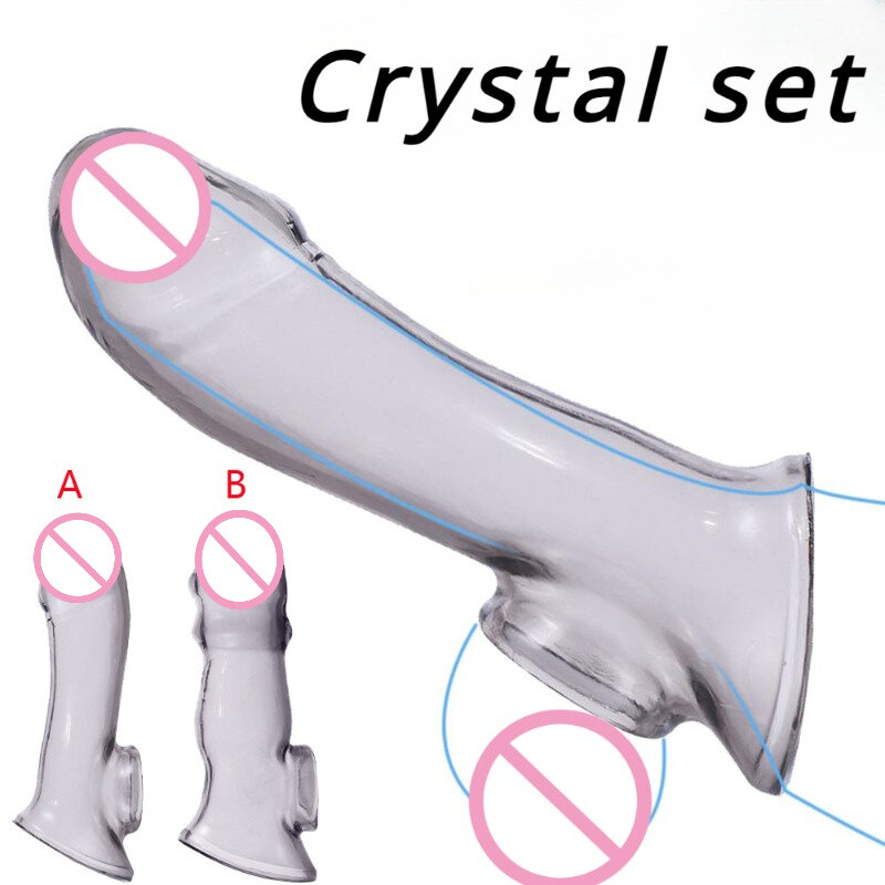 Cristal Ampliado e Espessado Lobo Dentes Set, Brinquedo do sexo masculino, Casal de Educação Sexual e Fun Set, Penis Set, Produtos para adultos