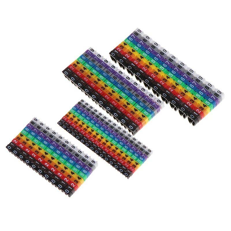 100pcs/150pcs 0-9 algarismos arábicos Marcadores de cabo colorido M tipo marcador etiqueta de número para 2-3mm fio