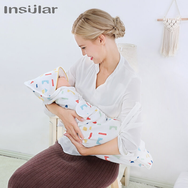 Insular – couverture enveloppante pour nouveau-né, sac de couchage pour bébé, en coton, couverture de réception