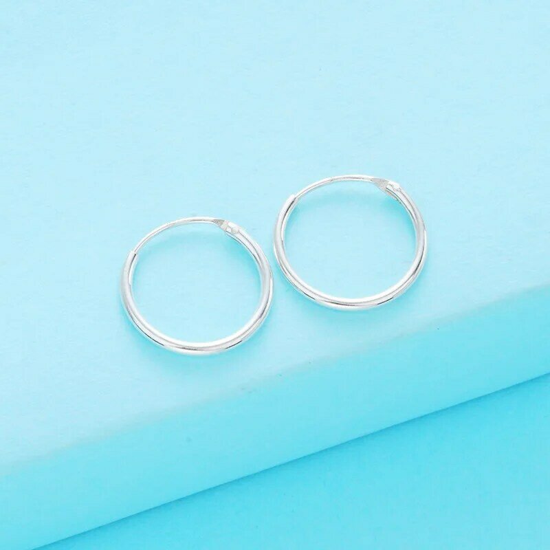 925 srebro proste koło kolczyki małe kółka dla kobiet ślub przyjęcie zaręczynowe moda walentynki biżuteria prezenty 2022
