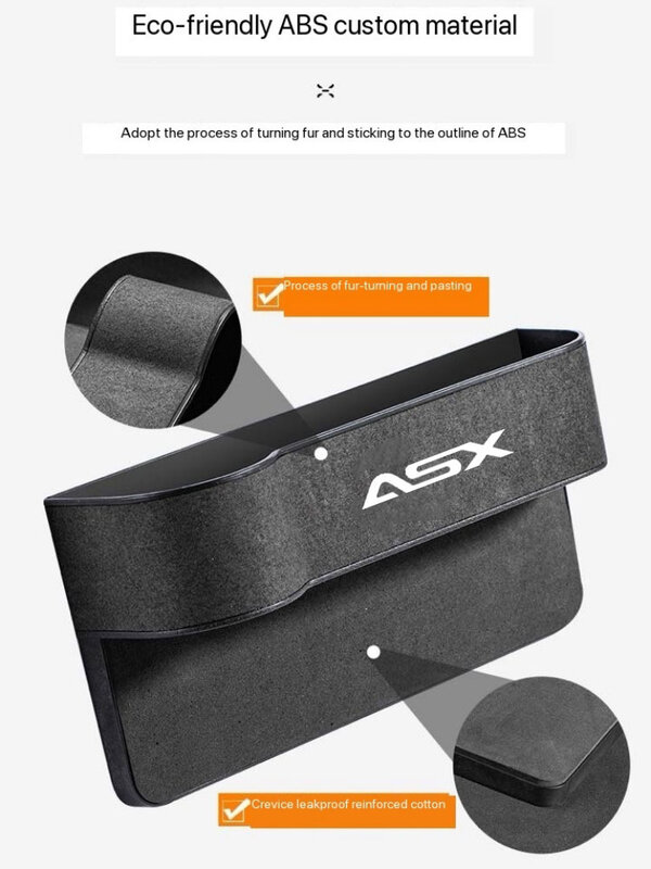 Fenda de assento de carro Gaps Caixa De Armazenamento Organizador do assento Gap Slit Filler Suporte para ASX Caixa de armazenamento de bolso
