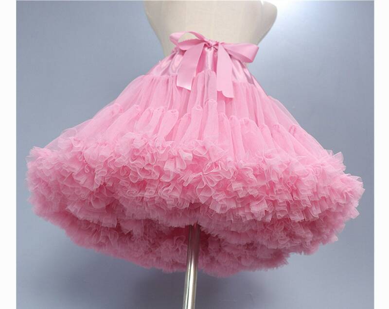 Lolita tutu fofa rosa para mulheres, saia curta, vestido de festa cosplay, saiote macio, casamento, 2024