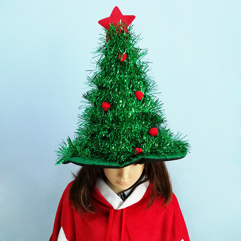 Sombrero brillante LED para árbol de Navidad, gorros de decoración navideña para niños, regalos de Año Nuevo, suministros de fiesta de Papá Noel