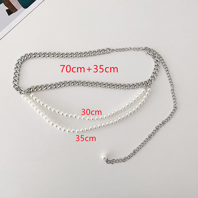 Fashion Vintage Belt Imitation Pearls Splicing Woman Belts Body Chain High Quality Multilayer Exquisite Belt Jewelry Accessories