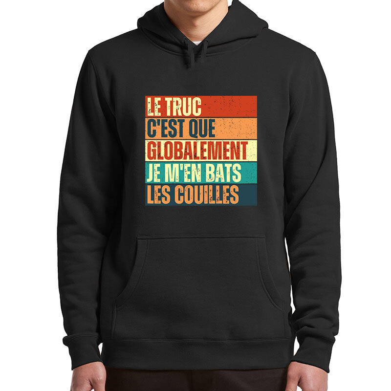 Retro Ik Vecht Niet Tegen De Ballen Hoodies Franse Humor Vintage Sweatshirt Met Capuchon Casual Unisex Pullover Hoody