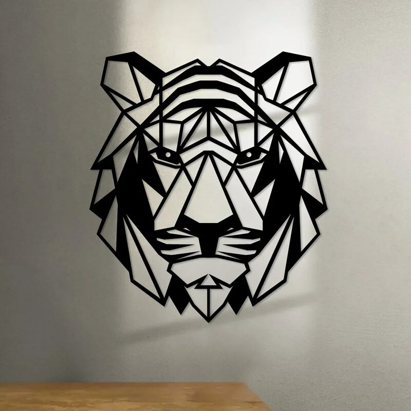 Crafts Creative Tiger Iron Indoor Outdoor Crafts, Indoor Decor, Great Choice for Living Room Bedroom, Outdoor Wall Decoration