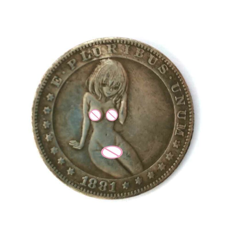Luksusowa impreza romantyczna dziewczyna monety 3D para sztuki powodzenia zabawa kieszonkowa zabawna moneta pamiątkowa szczęśliwa moneta + torba na prezent
