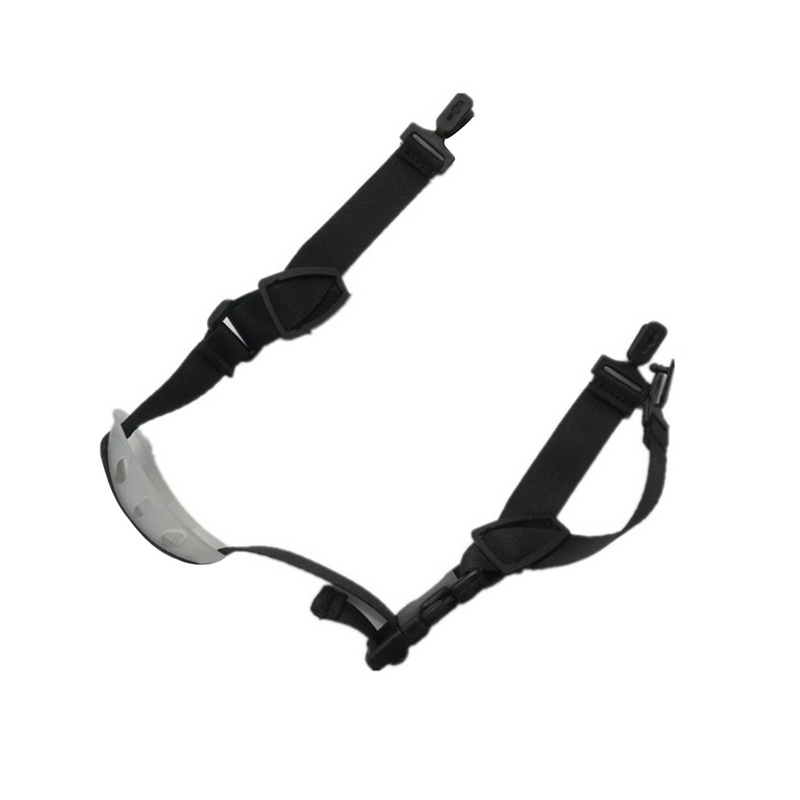 Helmetsss Light Weight Adjustable High Strength Safety Mandibular Fabric Strap(Black and Chin Rest Black or White for Random)