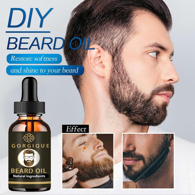Aceite Natural para el crecimiento de la barba para hombres, hidratante, alisado, herramientas para el crecimiento del cabello, acondicionador de aceite para caballeros, cuidado de la barba