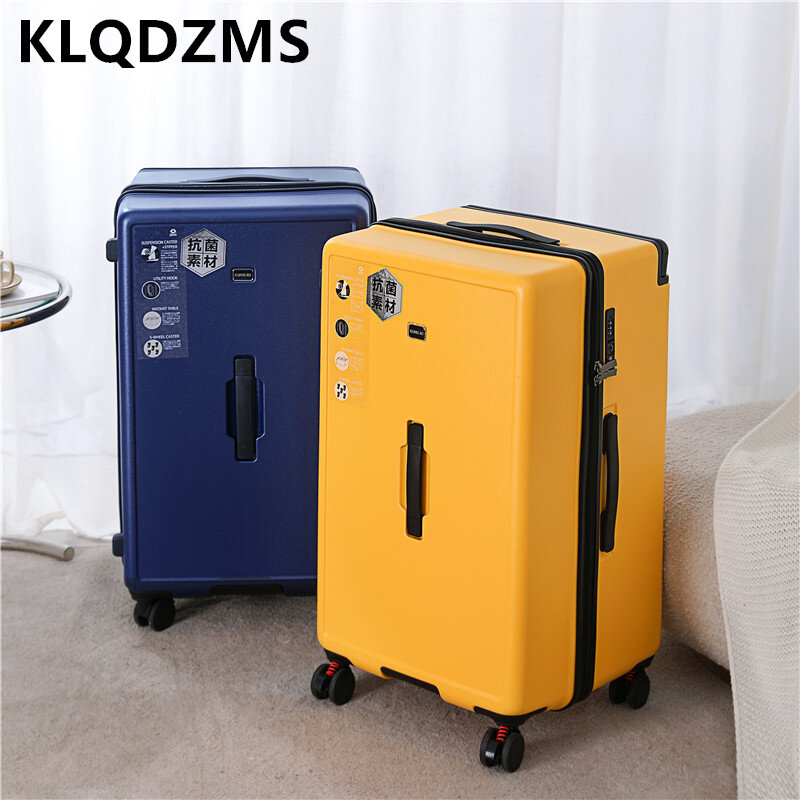 Klqdzms-ユニバーサルホイールスーツケース、大容量、ワイドプルロッド荷物、学生用パスワード、旅行、26 "、28" 、30"
