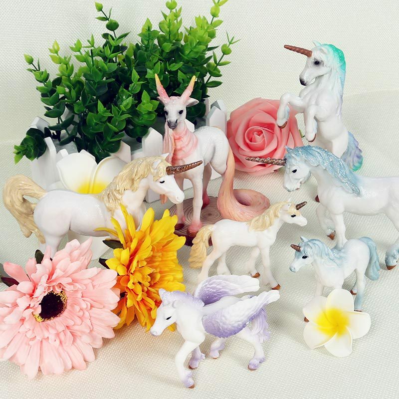 Hot Sale Simulation Animal Model  Mythology Legend Color Pegasus Unicorn Plastic Solid PVC Action Figure Kids Collect Toys Gifts