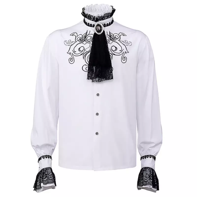 Middeleeuwse Gothic Shirts Volwassen Renaissance Victoria Lange Mouw Tops Mannen Causale Vintage Steampunk Jas Halloween Cosplay Kostuum