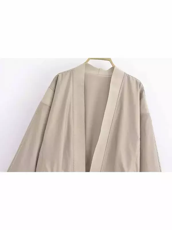 Frauen neue Mode kurz geschnitten schlaffe Kimono-Stil offene fliegende Jacke Mantel Vintage Langarm weibliche Oberbekleidung schickes Overs hirt