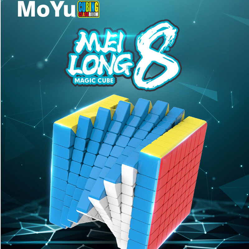 Moyu MFJS Meilong 8x8 Magic Speed Cube Stickerless Professional Fidget Toys, Meilong 8 8X8, Cubo mágico, rompecabezas
