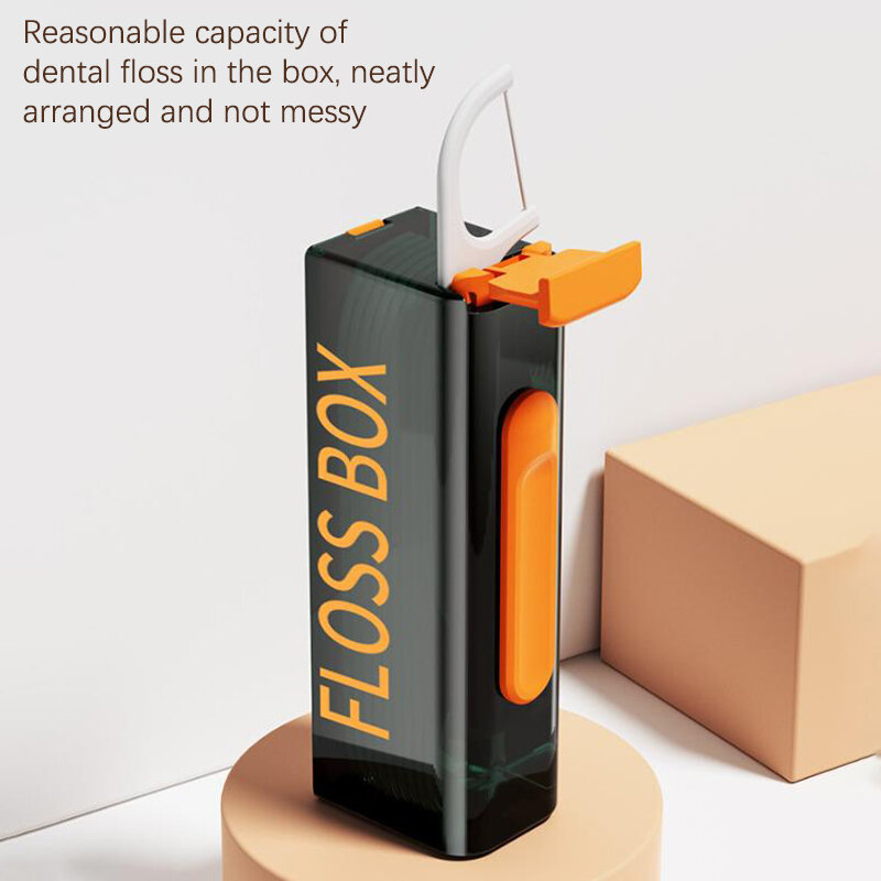 Automatic Dental Floss Storage Box Cleaning Oral Hygiene Mirror Bottom Floss Dispenser Reusable Dental Floss Organizer Case