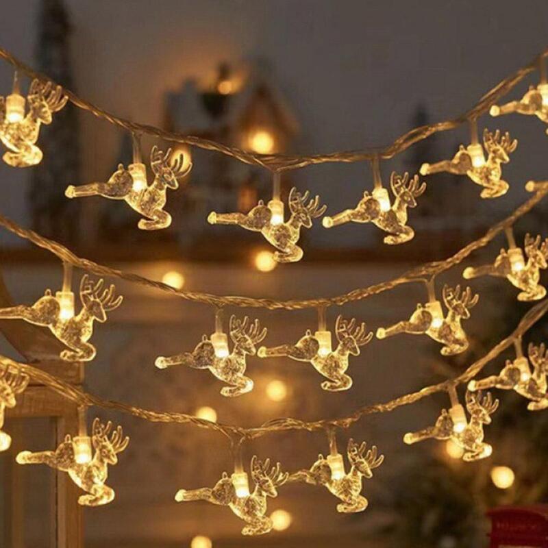 Christmas Tree LED String Light 1.5M Xmas Hanging Lamp Fairy Light Garland Home Decoration Ornament 2024 New Year Gifts