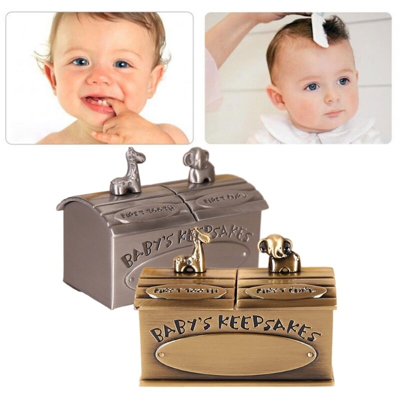 Caja recuerdos para primeros dientes y rizos del bebé, caja para rizos dientes, soporte para hada los dientes