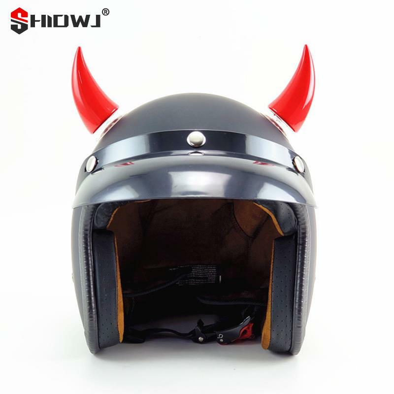 Devil Horn-Diadema de plástico para casco de motocicleta, diadema de doble cara, Clip para la oreja, horquilla de Halloween, accesorios de decoración