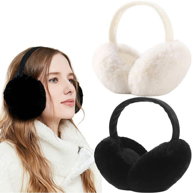 Orejeras de felpa suave para mujer, orejeras cómodas, orejeras de Color sólido, protección contra el frío al aire libre, cubierta para los oídos, moda de invierno