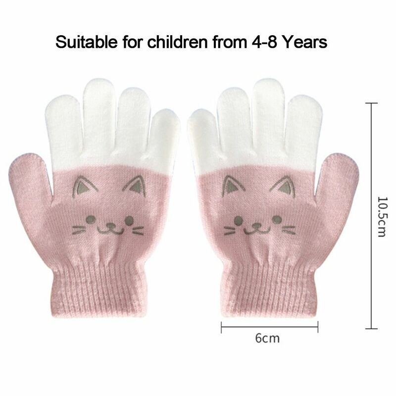 Sarung tangan rajut anak-anak, sarung tangan rajut tebal tanpa jari cantik hangat musim dingin untuk anak laki-laki dan perempuan