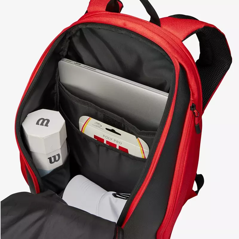 حقيبة ظهر Wilson-Roger Nader DNA للتنس ، تصميم PU ، حقيبة رياضية ، بحد أقصى لـ 3 مضارب ، جيوب بجيوب