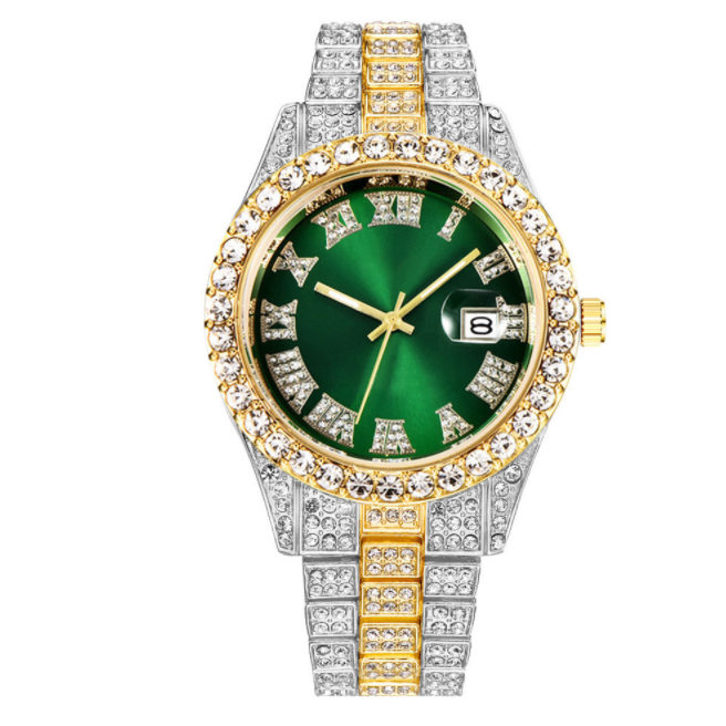 Montres-bracelets à quartz classiques pour femmes, montres en cristal complet, montre analogique de luxe, mode