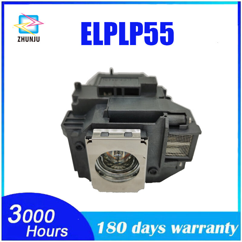 ELPLP55โคมไฟโปรเจคเตอร์ V13H010L55พร้อมที่อยู่อาศัยสำหรับ Epson EB-S10 EB-S7 EB-S72 EB-S8 EB-S82 EB-S9 EB-S92 EB-W10 EB-W7 EB-W8D EB-W8