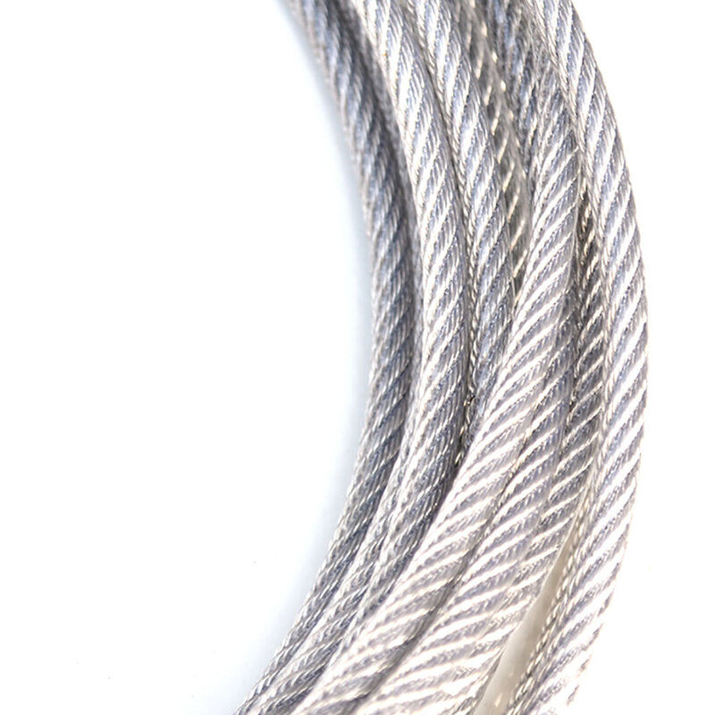 Cable de alambre de acero inoxidable recubierto de plástico PVC, 1 metro, 4mm, 5mm, 6mm, 8mm, 7x7/ 7x19