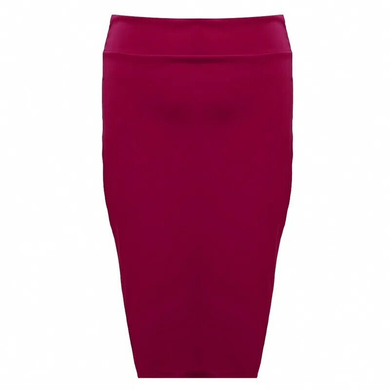 Женская офисная юбка-карандаш средней длины, с высокой талией