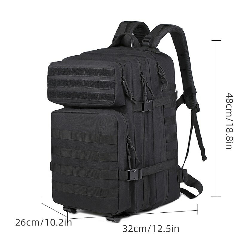 Mochila táctica militar para hombre, bolsa de poliéster 900D, 45L, 3P, impermeable, para exteriores, senderismo, Camping y caza