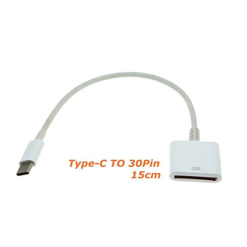 Kabel Pengisi Daya 30-Pin, Betina Ke USB-C USB 3.1 Mikro 8pin Tipe C Jantan Pendek USB Kilat untuk Samsung Huawei Mac Onplus