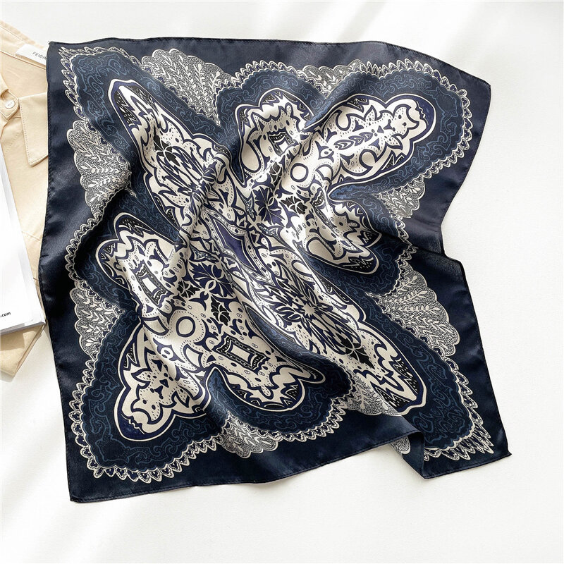 100% lenço de seda natural pequeno quadrado feminino primavera moda impressão neckerchief faixas de cabelo cachecóis de luxo foulard feminino bandana