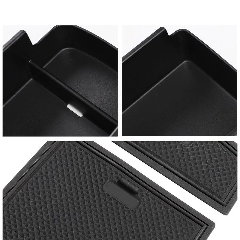 Black Car Front Center Console Armrest Storage Box Tray Organizer with Non-slip Mat Fit for Chevrolet Trax Buick Envista 2024