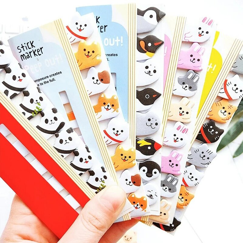 Kawaii Stationery Scrapbooking Planner Stickers Cartoon Animals Note Paper Cat Panda Bookmarks Sticky Notes Memo Pad
