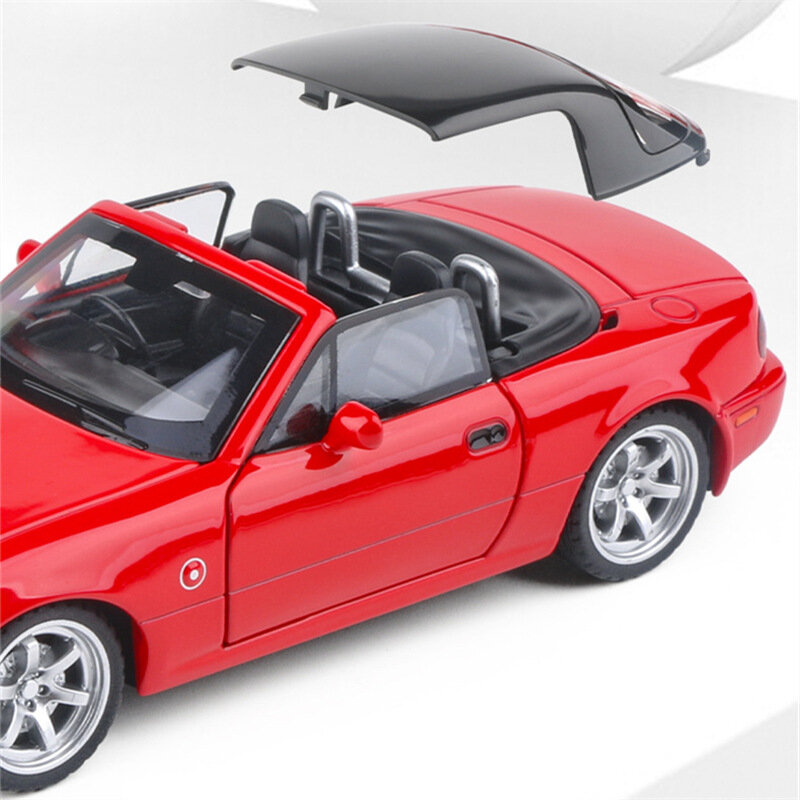 MX-5 1:32 Model mobil olahraga Diecast, mobil mainan balap logam paduan Model suara dan cahaya, hadiah mainan anak