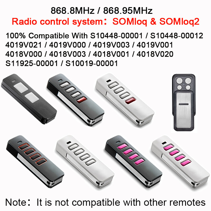 Controle Remoto Rádio Sistema de Controle, SOMMER, Pearl Vibe, Pearl Twin TX55-868-4, 868MHz, SOMloq2, 4018, S10448