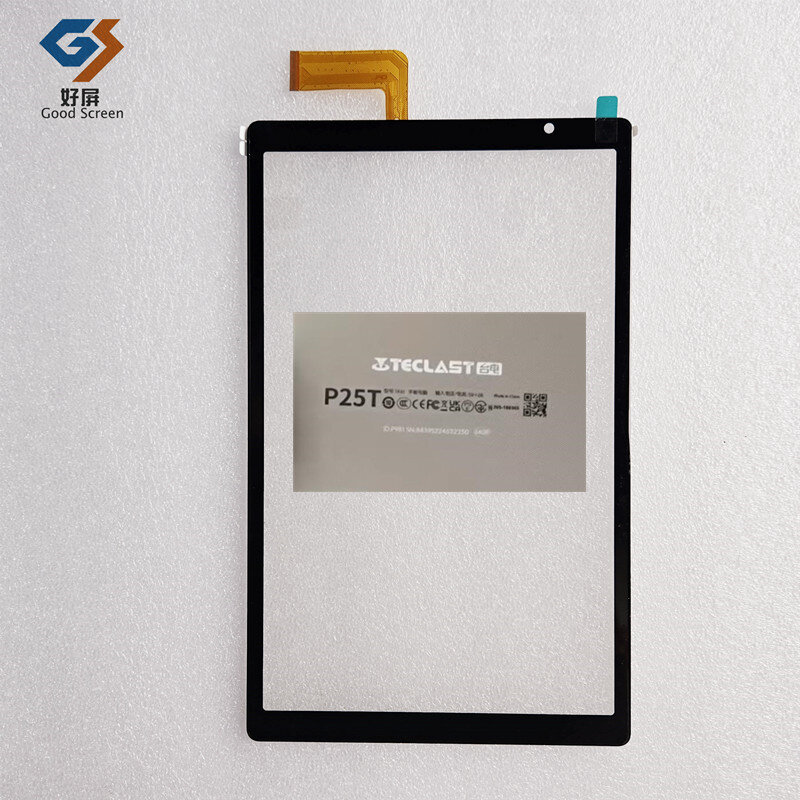 Panel kaca eksternal Digitizer layar sentuh kapasitif P/N hitam 2.5D, Panel kaca eksternal, bantalan Tab P25T hanya 51Pin