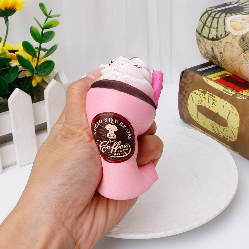 4XBD 11CM Coffee Cup With Straw Scent Slow Rising Squeeze for Dol