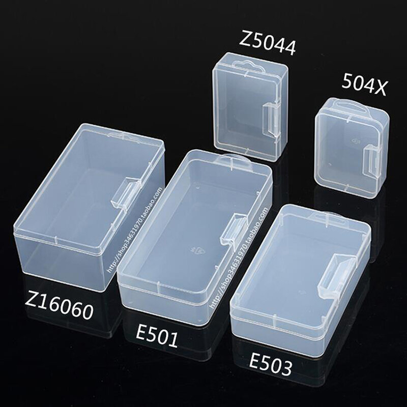 Boîte de rangement rectangulaire en plastique transparent pour pièces électroniques, conteneur de collection de perles à vis, stockage de bijoux