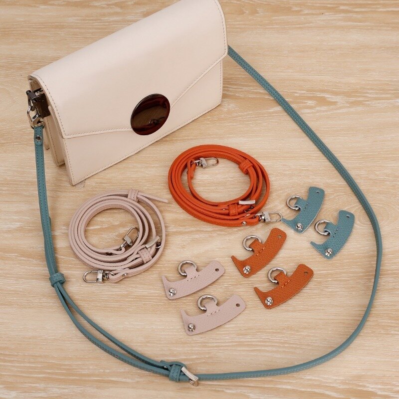 Tali tas baru untuk tas selempang kulit asli tali tas tangan gesper koneksi Set DIY pengganti dompet Handle Bag aksesoris