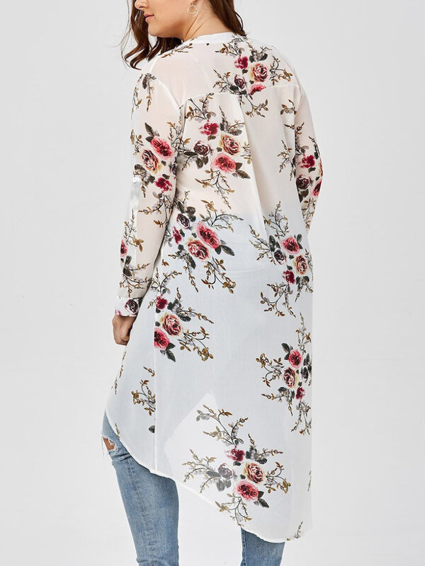 Robe chemise en mousseline de soie pour femme, manches longues, transparente, ligne A, bouton irrégulier, col en V, bohème, éducatif, 2022