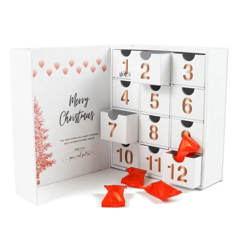 Customized productCrown win empty dog parcel eve ramadan advent calendar jewelry box 12 days makeup packaging gift pre