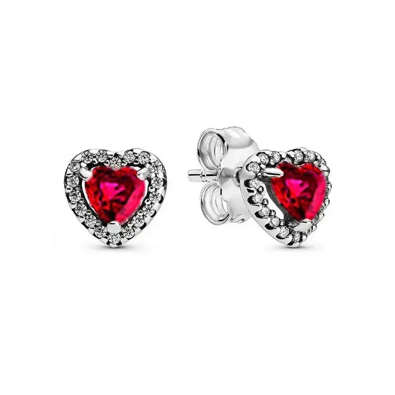 Hot selling New Heart-shaped Series 925 Sterling silver Exquisite Shiny Heart-shaped Earrings Luxury Charm Earrings DIY Jewelry