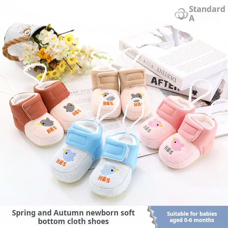 Zapatos de algodón antideslizantes para bebé recién nacido, calzado transpirable de colores, suela suave, primavera y otoño