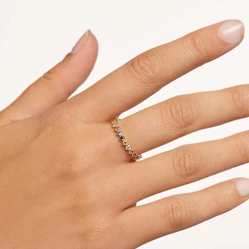 แฟชั่น925เงินสเตอร์ลิงสไตล์เรียบง่ายแหวน Charm คุณภาพแหวนใส่นิ้วประณีตอุปกรณ์เสริมของขวัญวันเกิด Gratis Ongkir