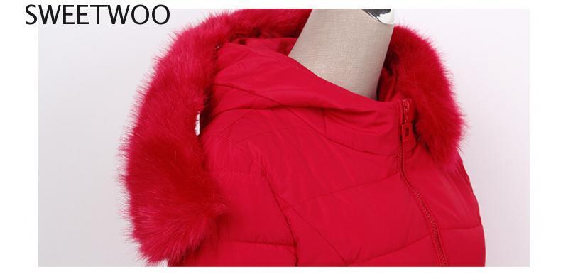 Chaqueta de plumón para mujer, Parkas gruesas con capucha, abrigo de invierno, Chaqueta de algodón de piel sintética, tendencia 2022