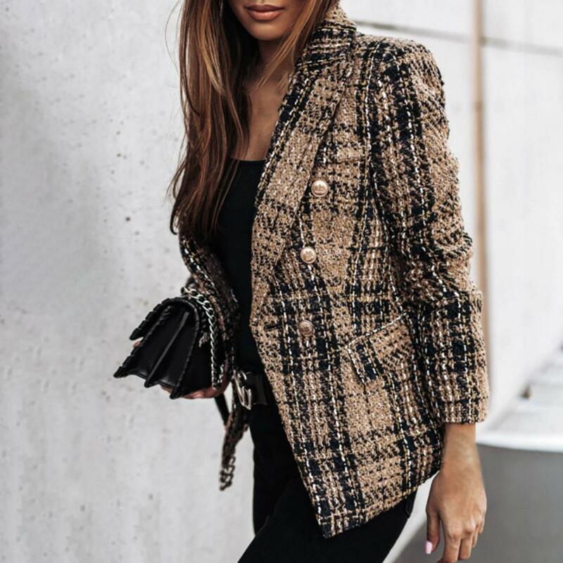 여성용 슬림핏 블레이저 재킷, 실용적인 모던 디자인, 겨울 레이디 코트