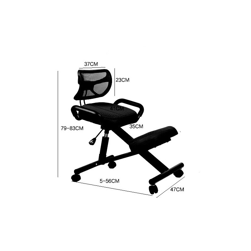 Corrigida posição sentada encosto casa cadeira do computador dobrável cadeira de escrita de aço girando cadeira ergonômica de levantamento